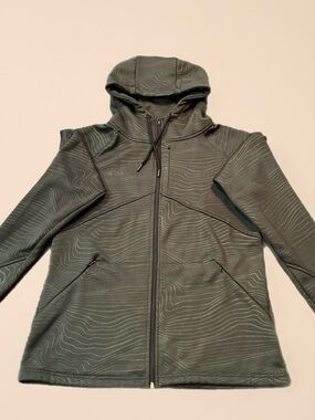 Women's 509 Tech Hoodie Zip-Up, black with Subtle Topographic Pattern